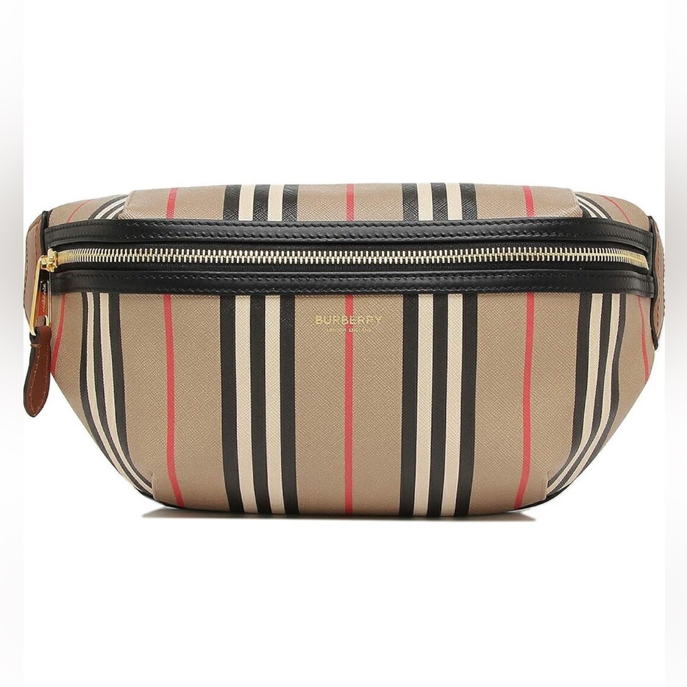 Burberry Sonny Bum Bag in the brand's signature Icon Stripe E-Canvas